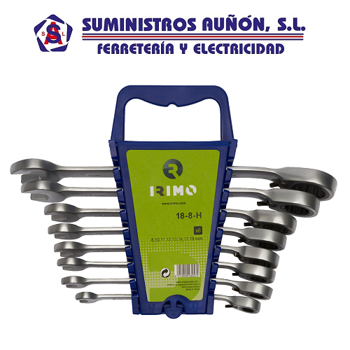 Juego 8 llaves combinadas carraca IRIMO SNA 18-8-H